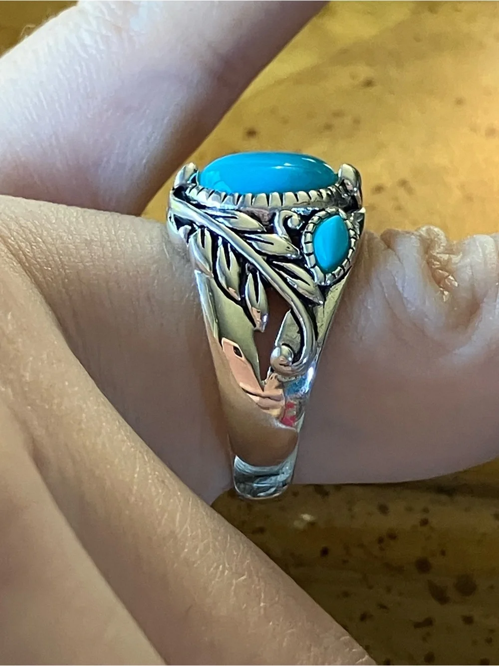 Sleeping Beauty Turquoise Sterling Silver Ring Size 9